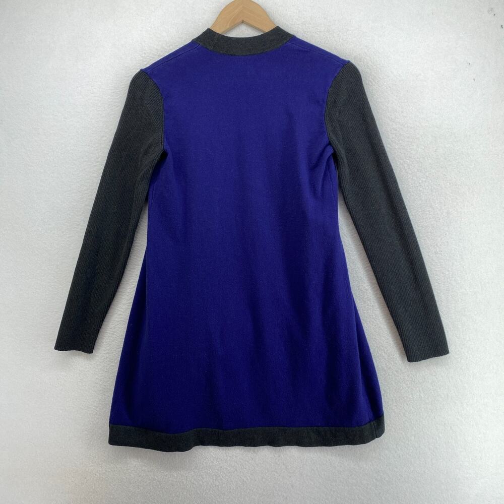 EILEEN FISHER Cardigan S Cotton Linen Ribbed Slub Open Front Long Sleeve Purple